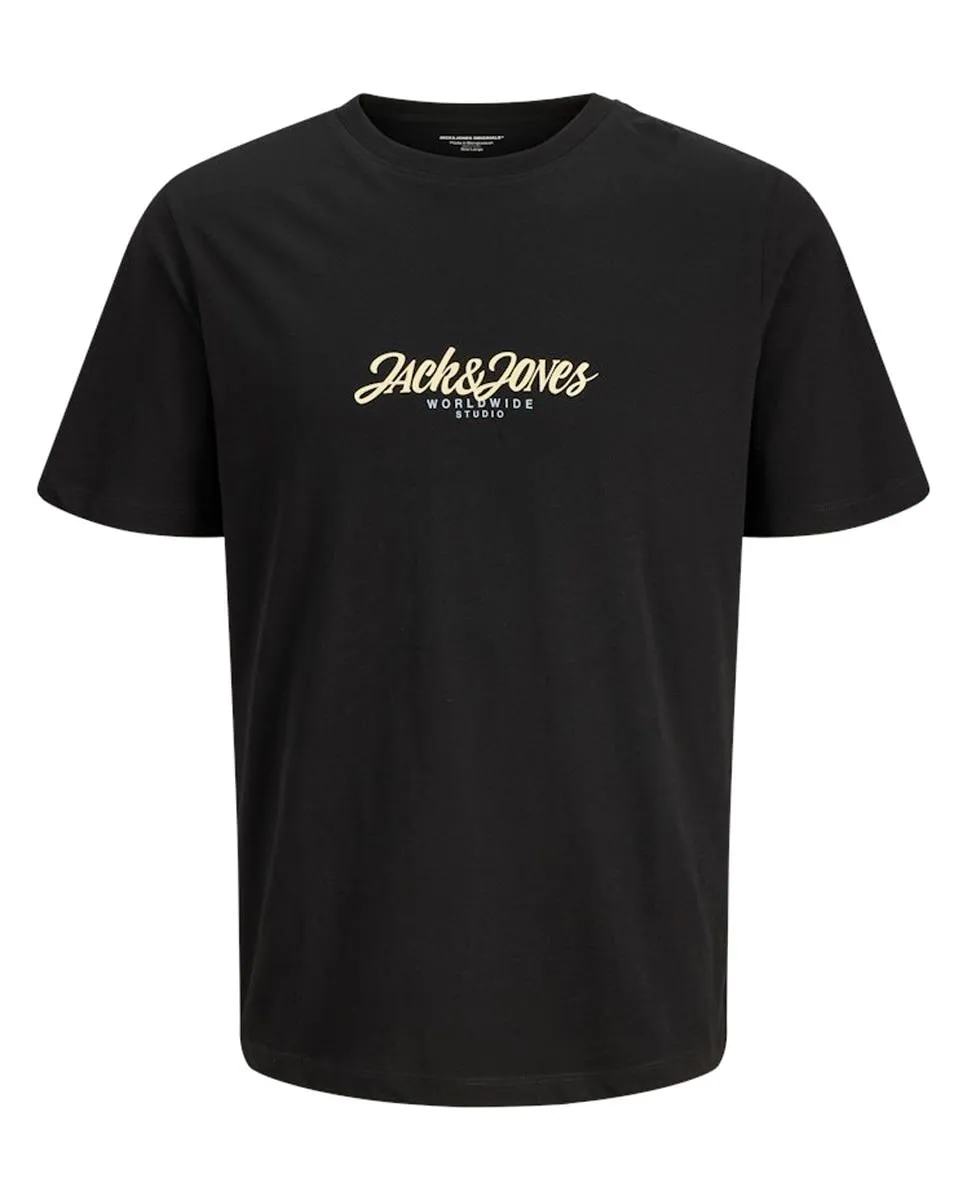 

Детская футболка с коротким рукавом и принтом спереди Jack & Jones, черный