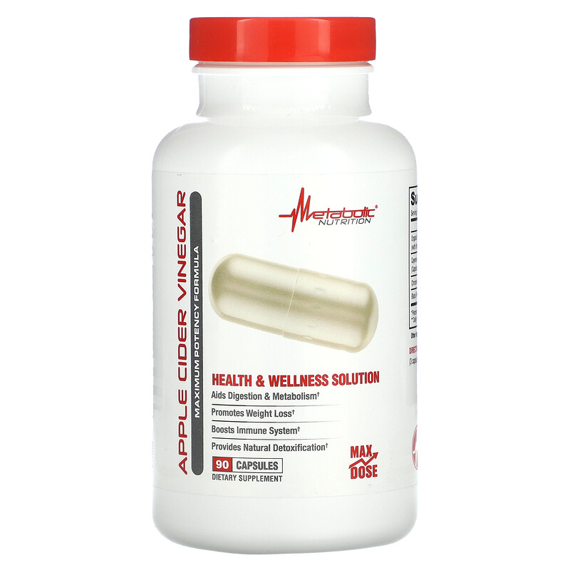

Metabolic Nutrition, Яблочный уксус, 90 капсул