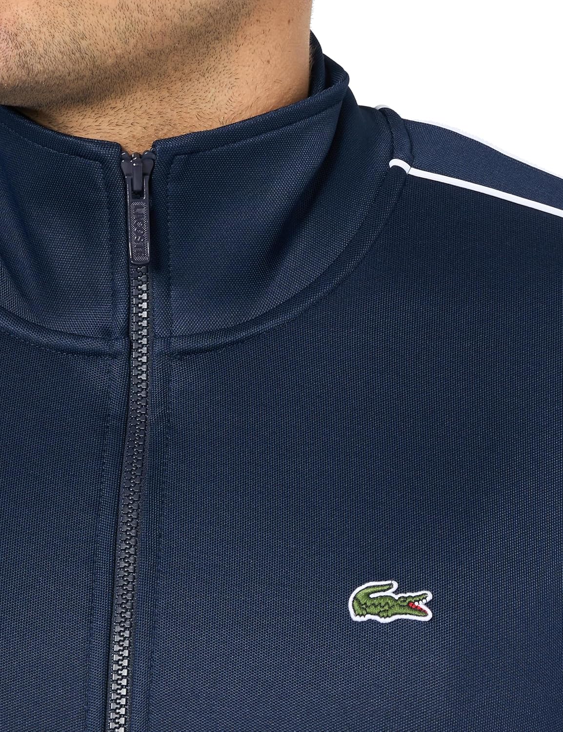 Толстовка Lacoste, мужская, с молнией и воротником, синий темно-синий — фото 2