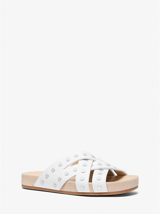Сандалии из кожи с заклепками Irene Michael Kors, белый