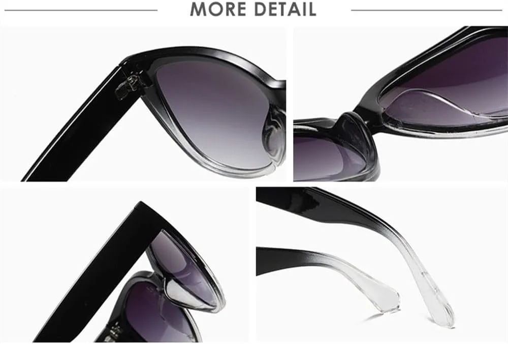 

Солнцезащитные очки в стиле ретро «кошачий глаз» для женщин, с градиентными линзами, простые, с широкими дужками, унисекс, защита от ультрафиолета UV400 HYYZZC, Black