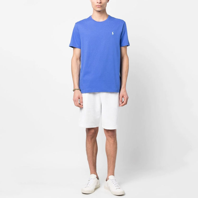 Поло пони хлопковая футболка Polo Ralph Lauren, синий — фото 4