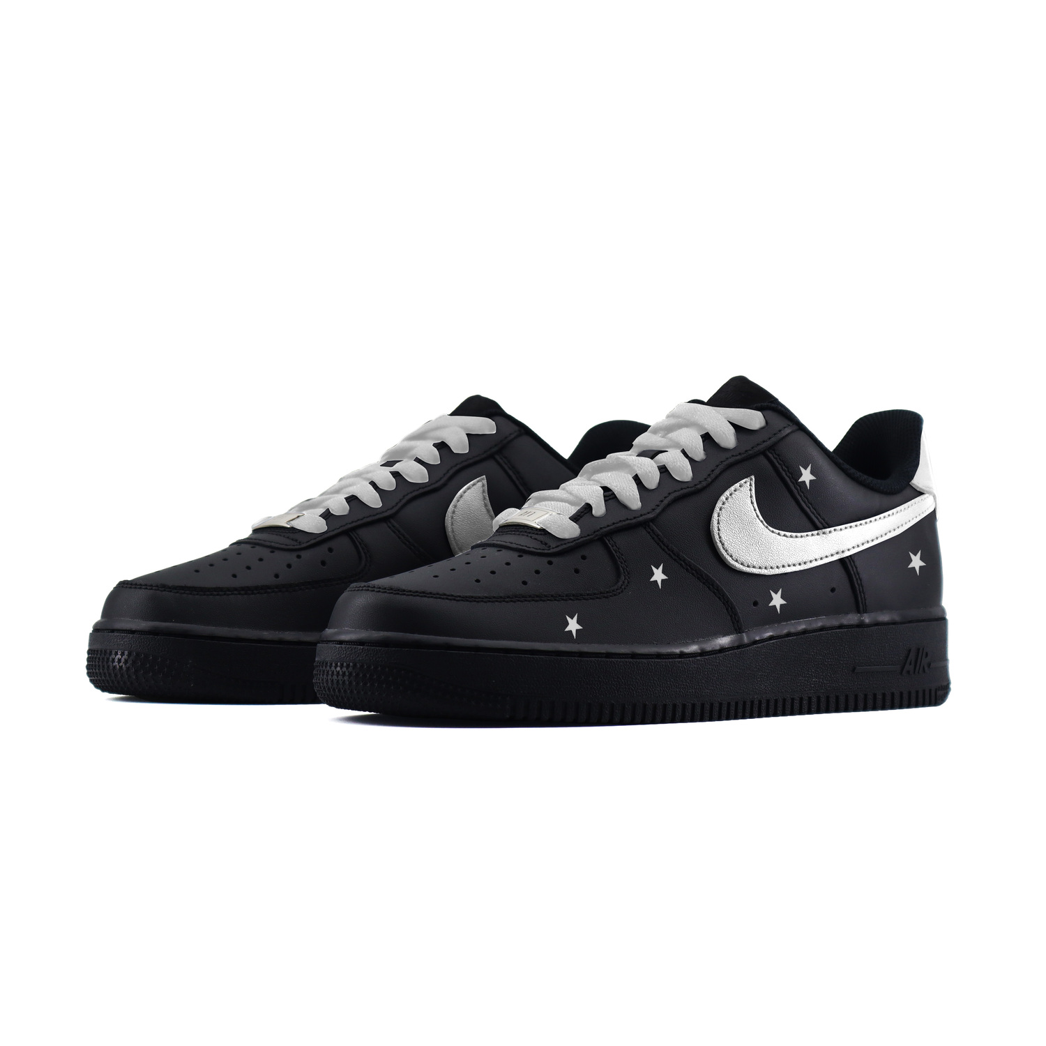 Кроссовки для скейтбординга Air Force 1 Kids Nike, черный серебряный — фото 4