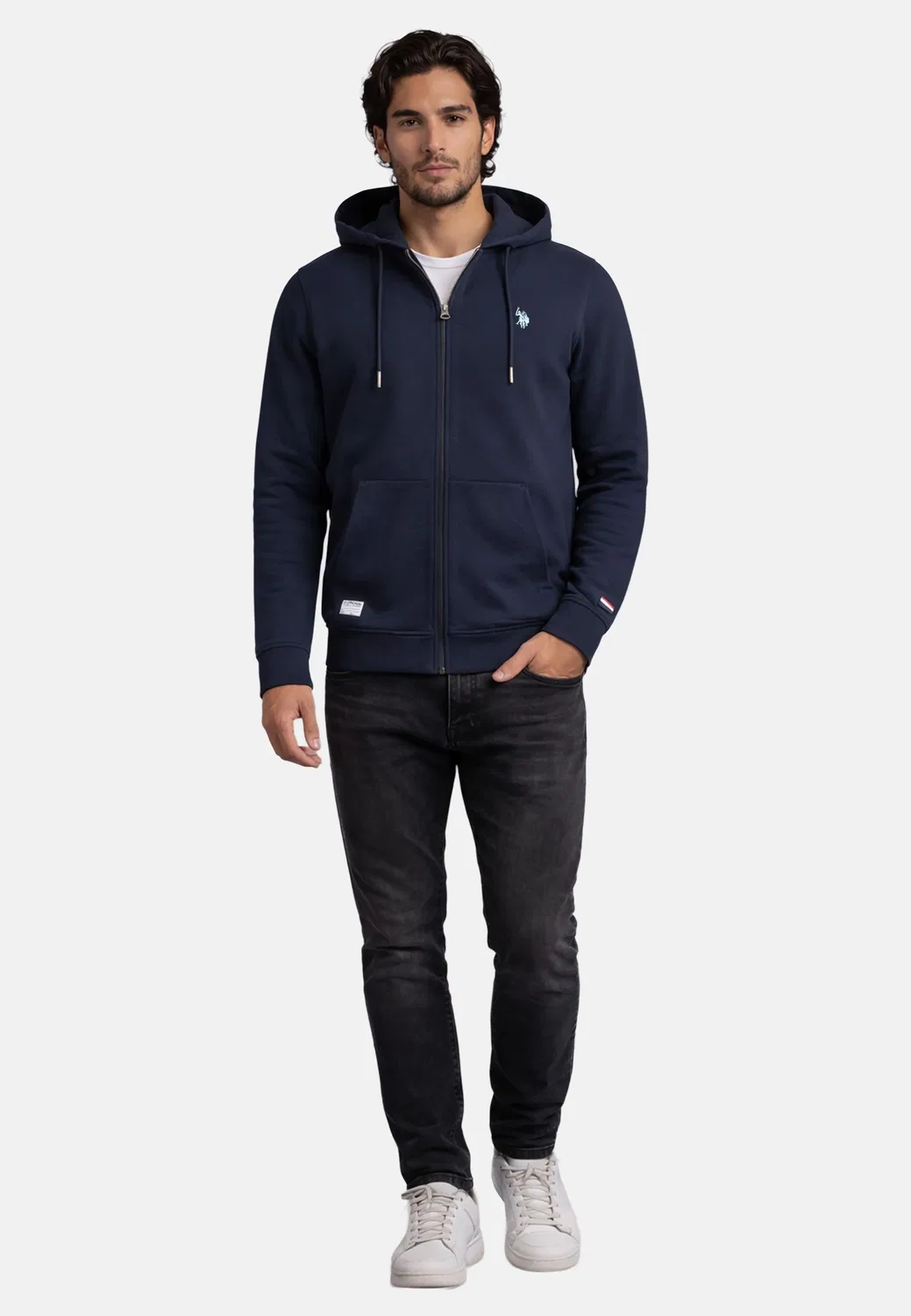 Спортивная куртка из хлопка U.S. Polo Assn., navy — фото 3