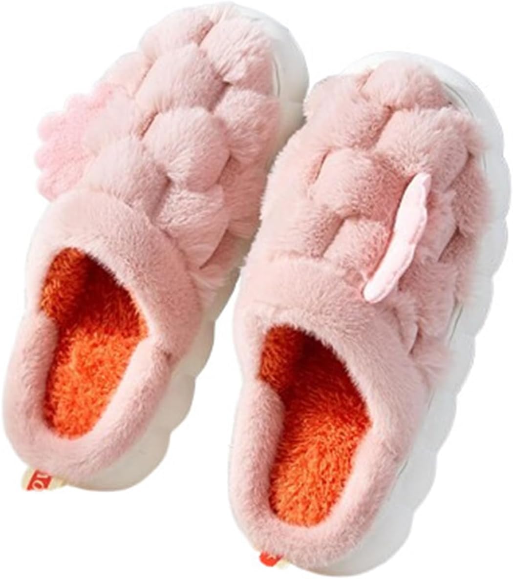 

Женские и мужские уютные пушистые домашние тапочки с животным принтом черепахи с крыльями, с памятью формы, против скольжения, легкие, для дома (38/39 EU, кофе) Znel, розовый