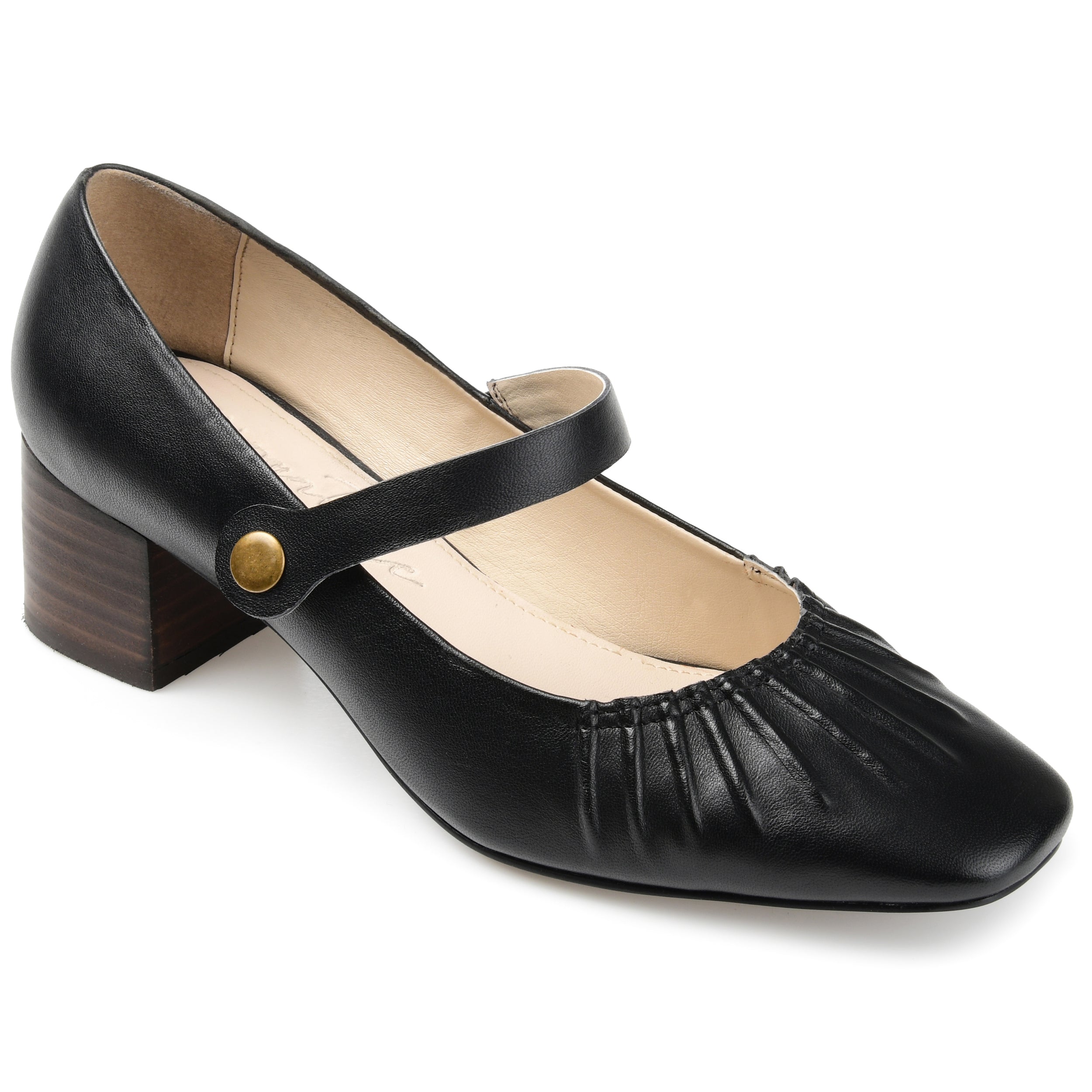Женские туфли Journee Signature Tru Comfort Foam Ellsy из натуральной кожи, черный