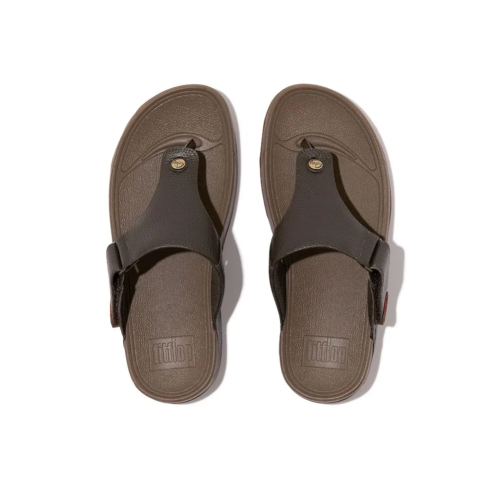 Мужские шлёпанцы Track II Toe Post тёмно-коричневые от Fitflop — фото 4