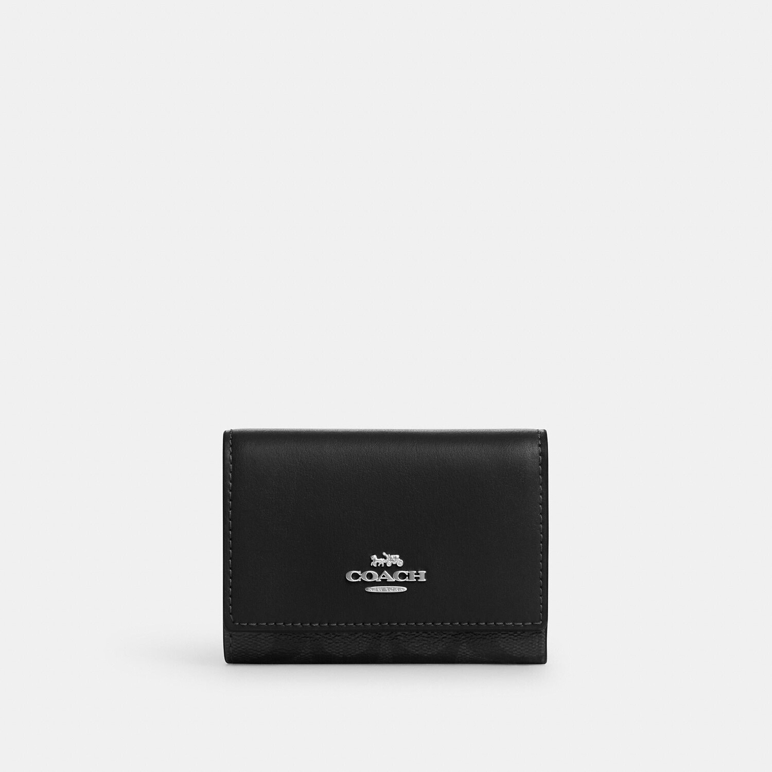 

Микро-кошелек Coach Outlet из фирменной парусины, цвет Silver/Graphite/Black