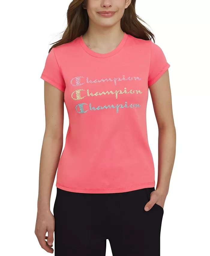 

Футболка с коротким рукавом и логотипом для девочек 7-16 лет Champion, розовый