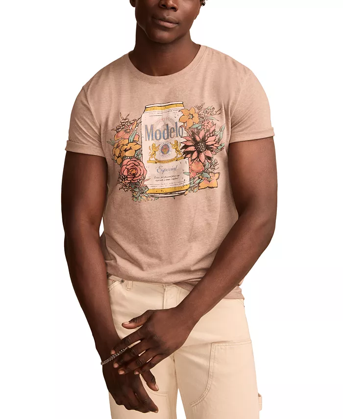 

Мужская футболка Modelo Flowers классического кроя с принтом Lucky Brand, коричневый