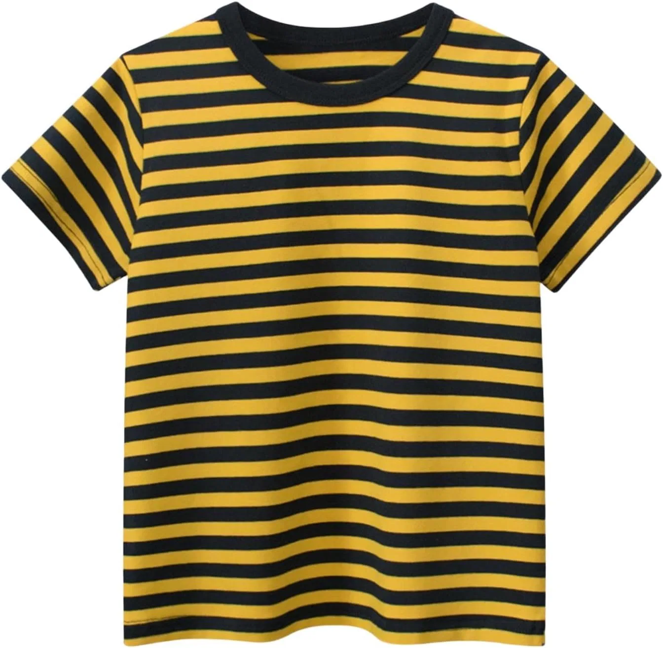 Футболка детская с коротким рукавом, полосатая, хлопок, Zzalalana, желтый