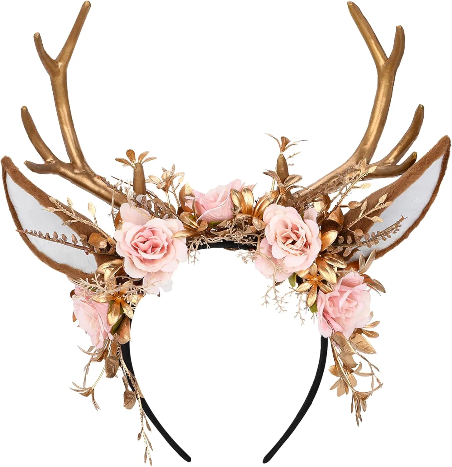 Ободок с оленьими рогами «Gold Woodland Antlers» от MOSTORY Mostory