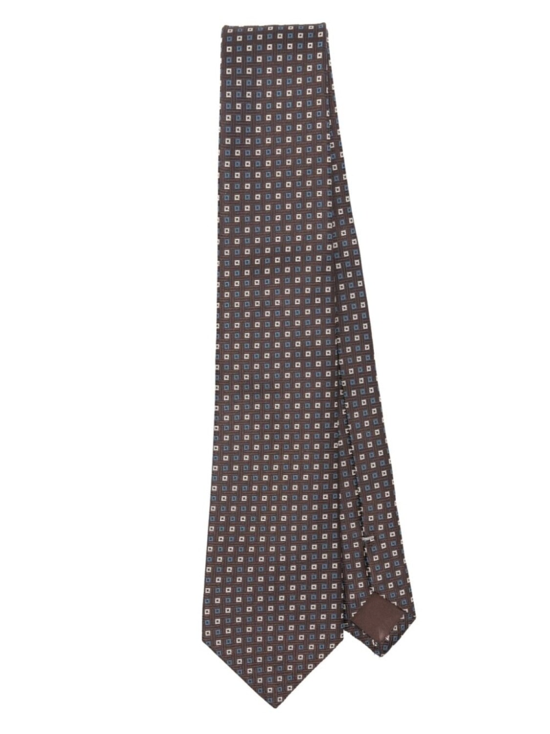 

Canali шелковый галстук с геометричным узором, коричневый