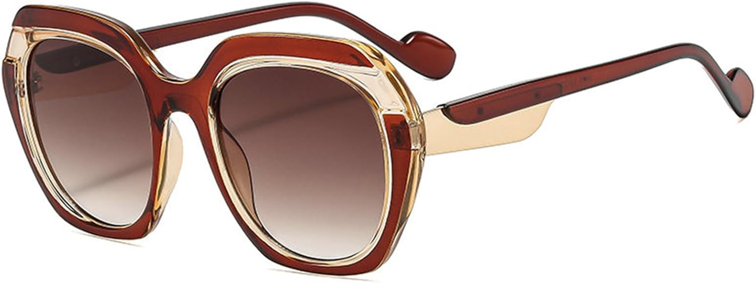 

Willochra Винтажные большие квадратные женские роскошные солнцезащитные очки неправильной формы с градиентным переходом цвета, защита от УФ-излучения UV400, мужские солнцезащитные очки в стиле панк, C5