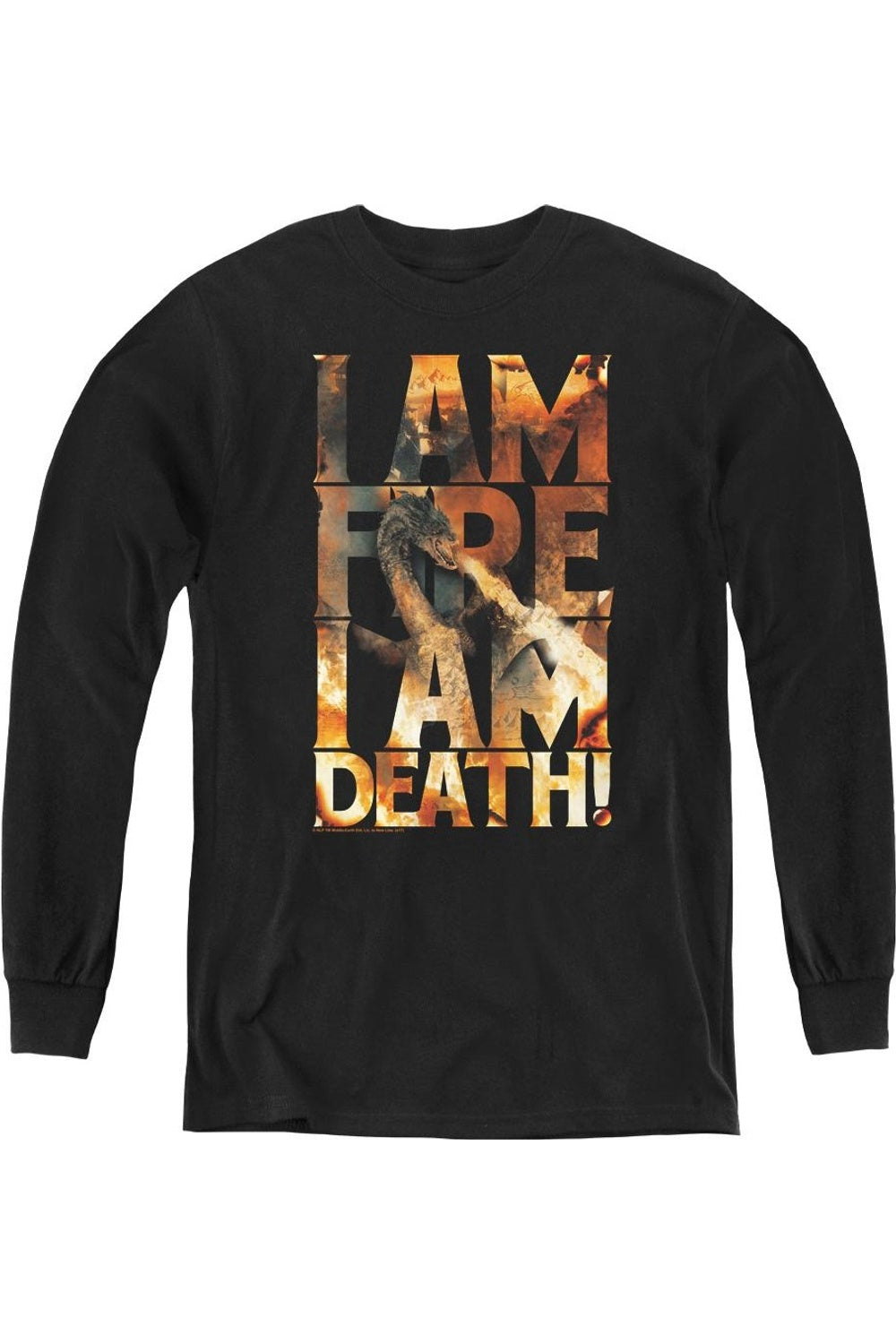 

Футболка с длинным рукавом "Я - огонь" Hobbit Youth Gildan, черный