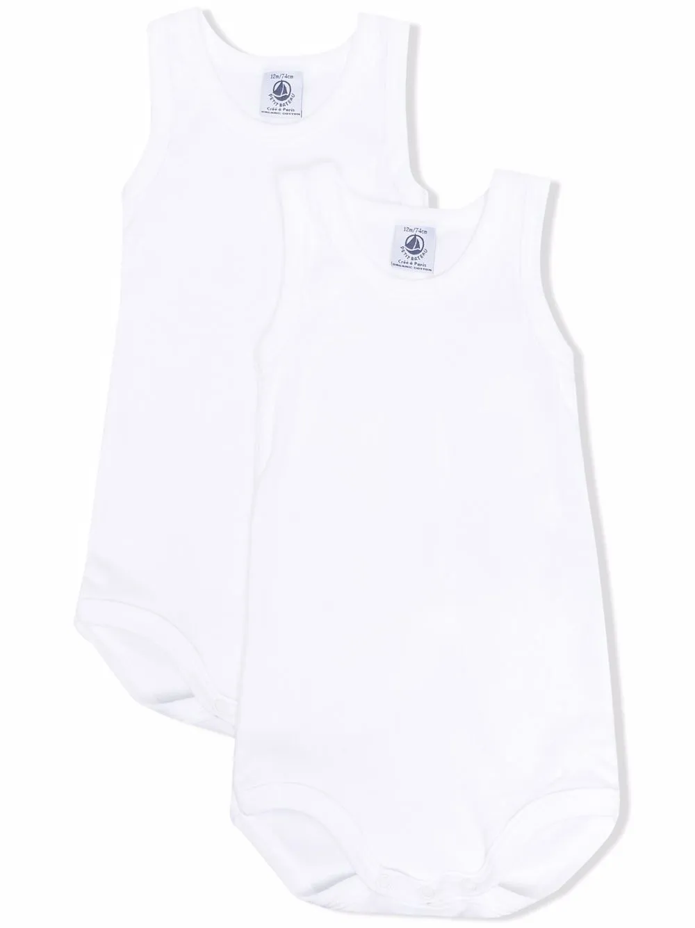 Комплект из двух топов без рукавов Petit Bateau, белый