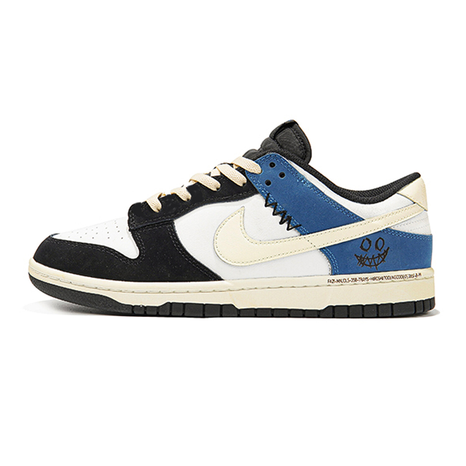 

Кроссовки Nike Dunk Skateboard Shoes Women's Low-Top Black White Blue