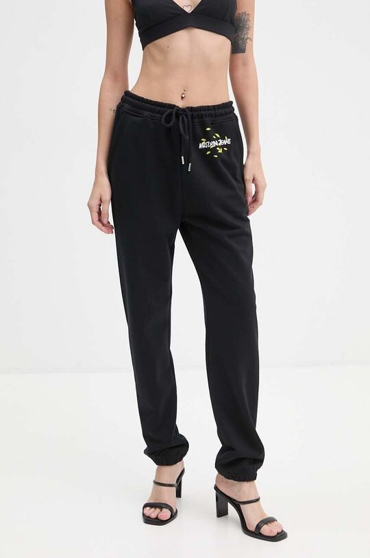 

Хлопковые спортивные штаны Moschino Jeans, черный