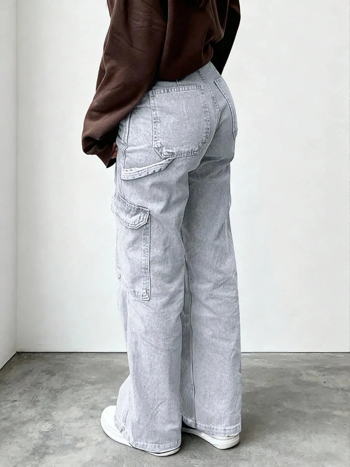 Джинсы прямые свободные, Wrangler, светло-серый — фото 2