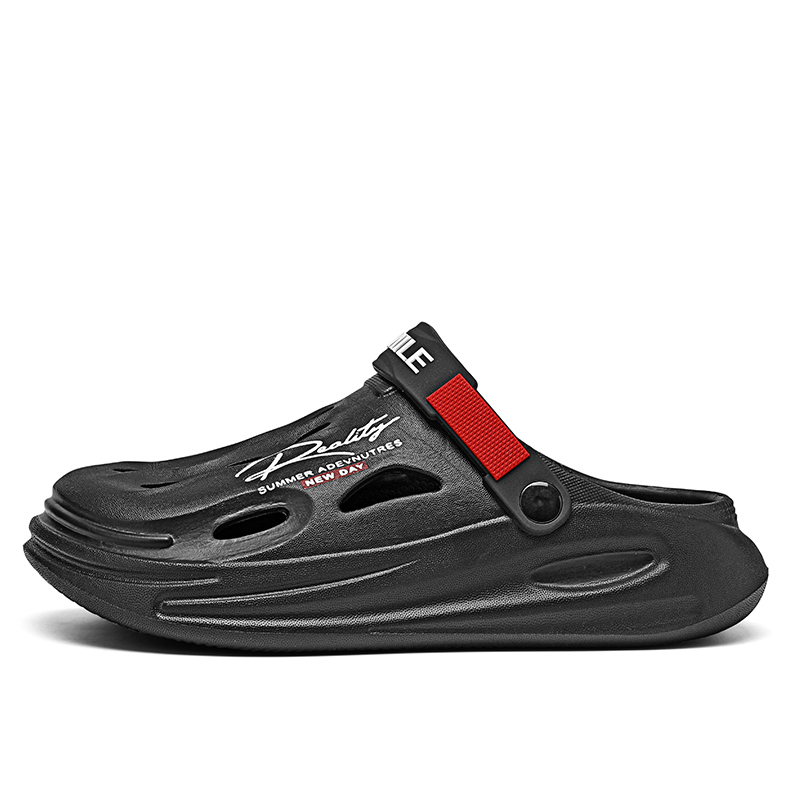 

LONGDUIZHANG Клоги мужские WY7710 черные [с закрытым носком и вырезами], цвет WY7710 Black[Closed Toe Cut-Out]