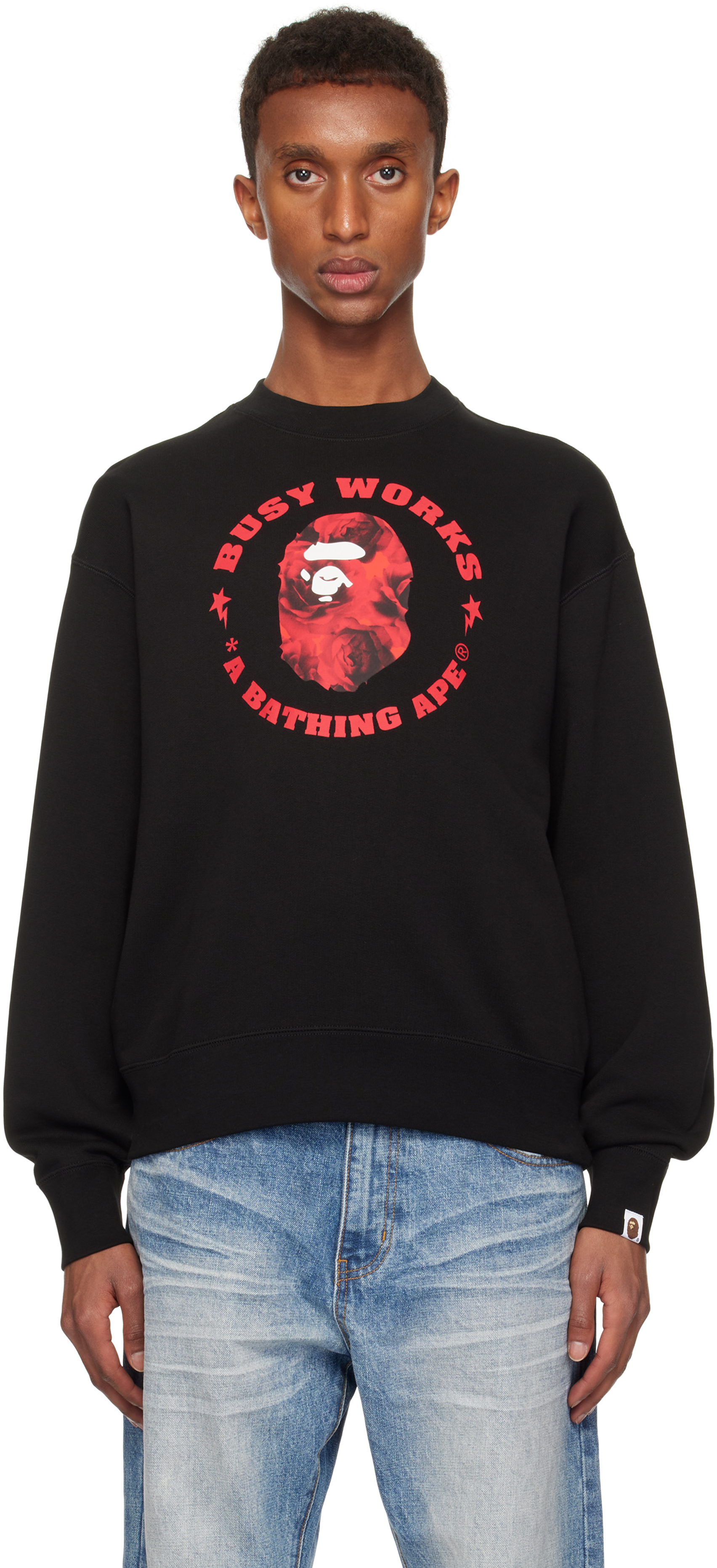 

Толстовка Busy Works с цветочным принтом и однотонным камуфляжным принтом BAPE