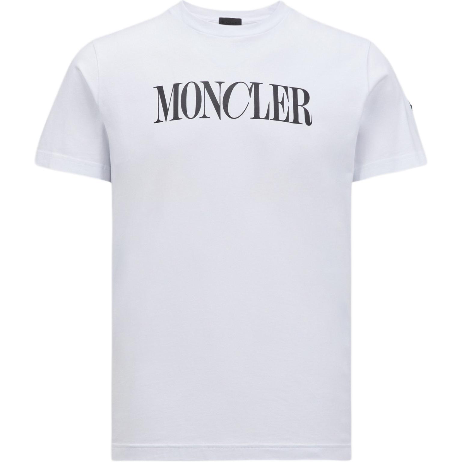 

Футболка с принтом логотипа Moncler, оптический белый