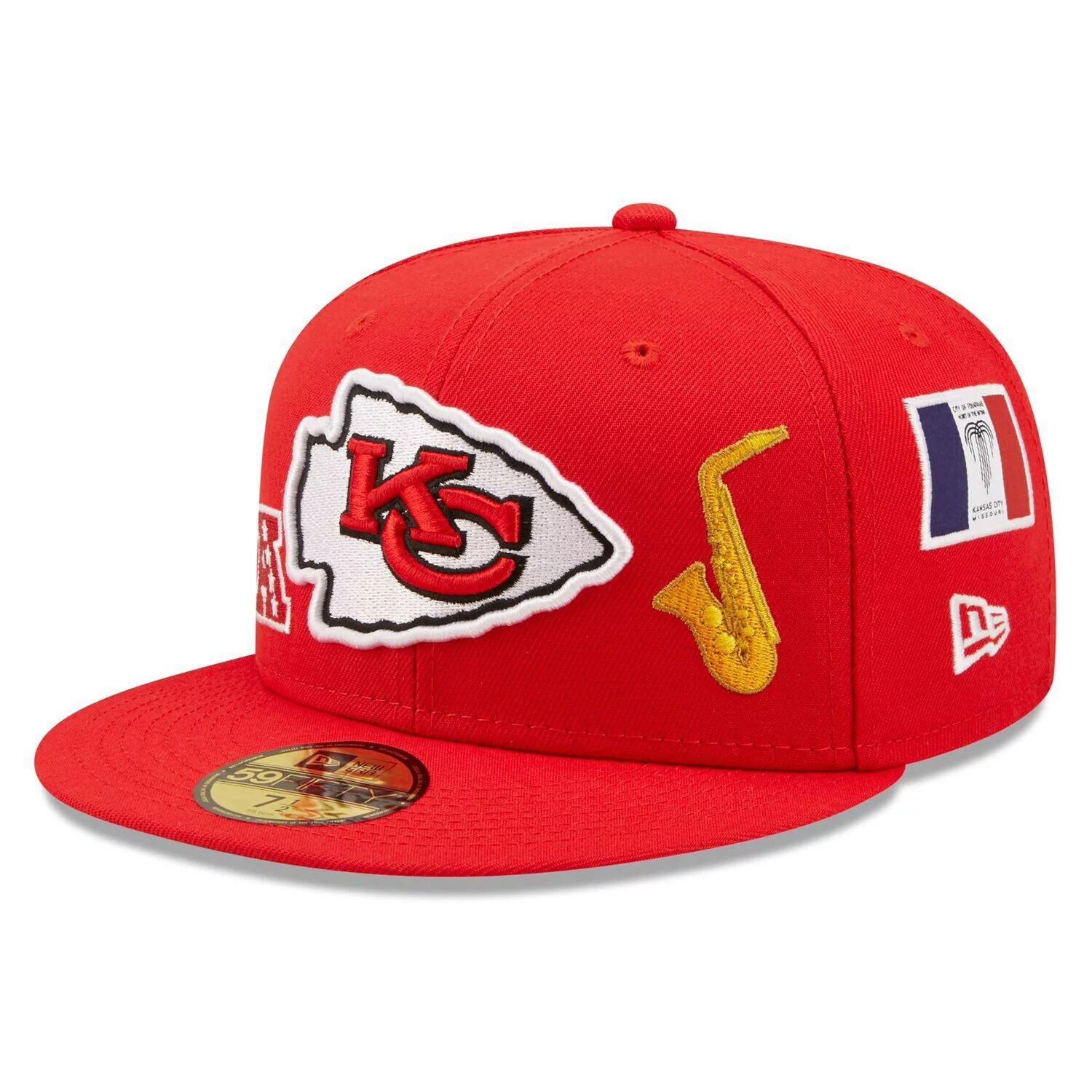 

Мужская облегающая шляпа New Era Red Kansas City Chiefs Team Local 59FIFTY