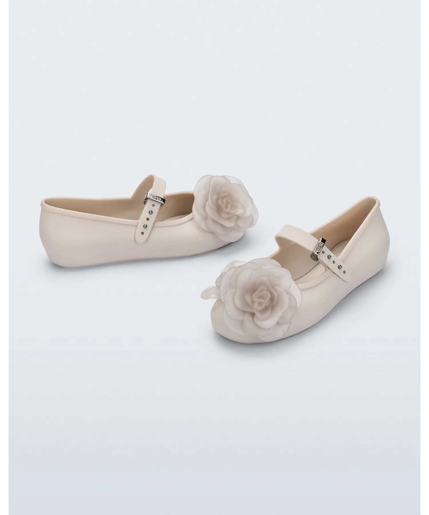 Детские балетки Melissa Soft Ballerina Petals чёрно-бежевые — фото 3