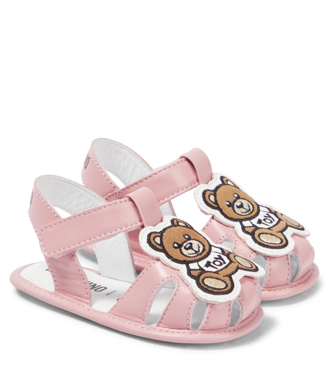 

Кожаные сандалии Baby Teddy Bear Moschino, розовый