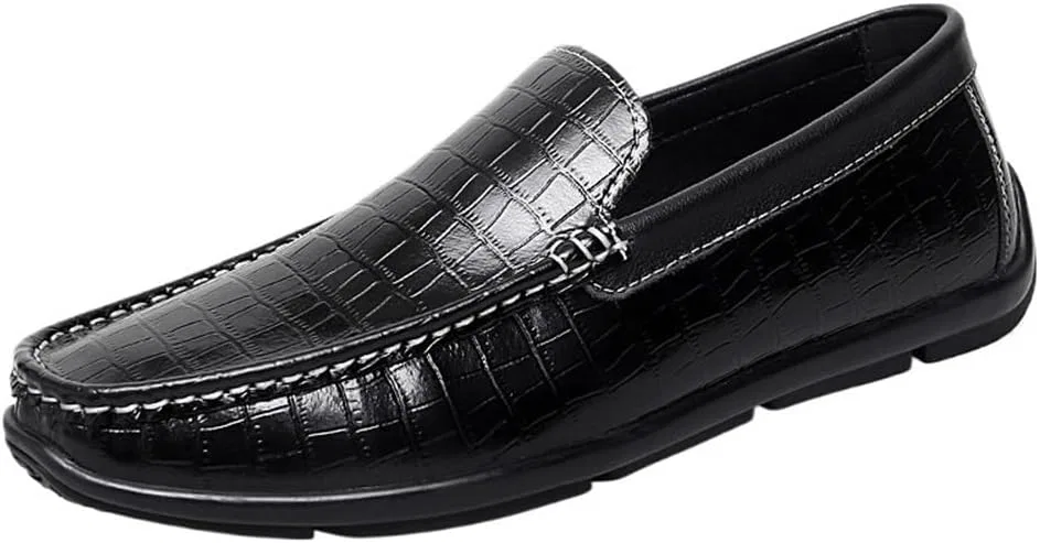 Мужские лоферы кожаные формальные, Vintage, Black UOPYNE