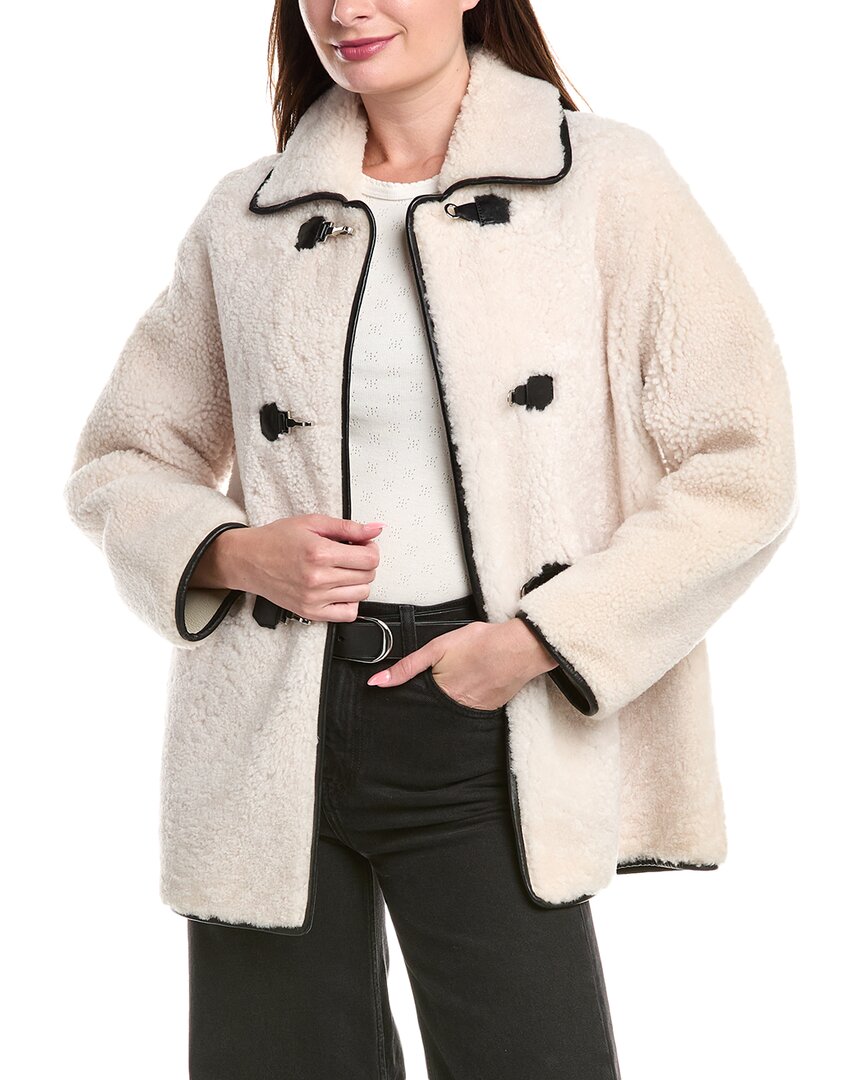 

Кожаное пальто Maje, белый