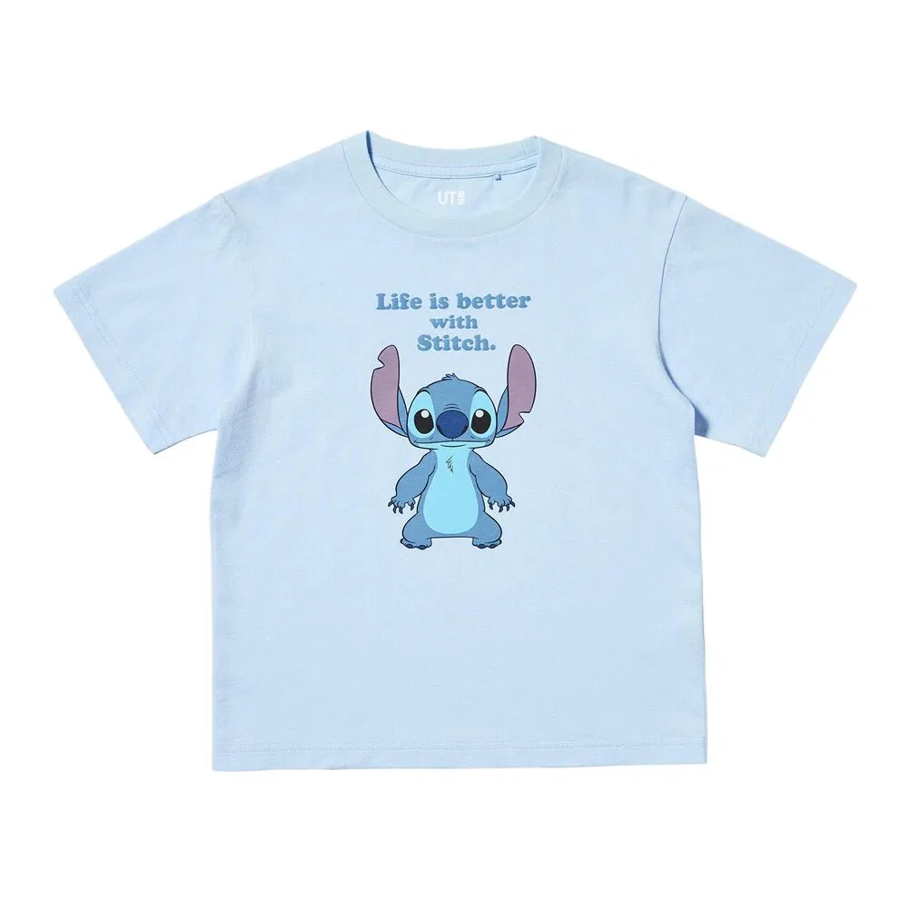 Футболка детская с принтом Disney UNIQLO бирюзовая
