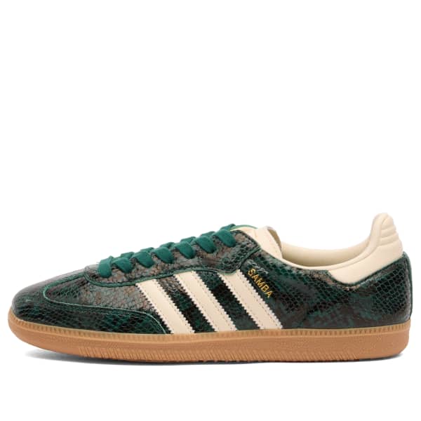 Кроссовки Samba со змеиным принтом Adidas, Cream White & Collegiate Green