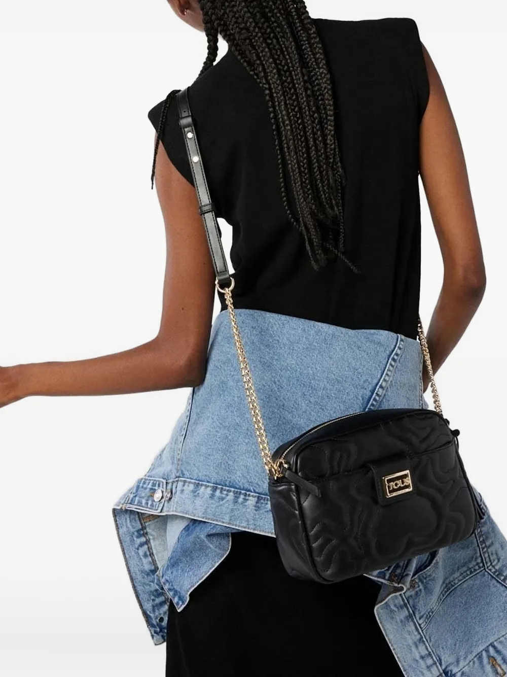 

Стеганая сумка через плечо с цепочным ремешком TOUS, черный