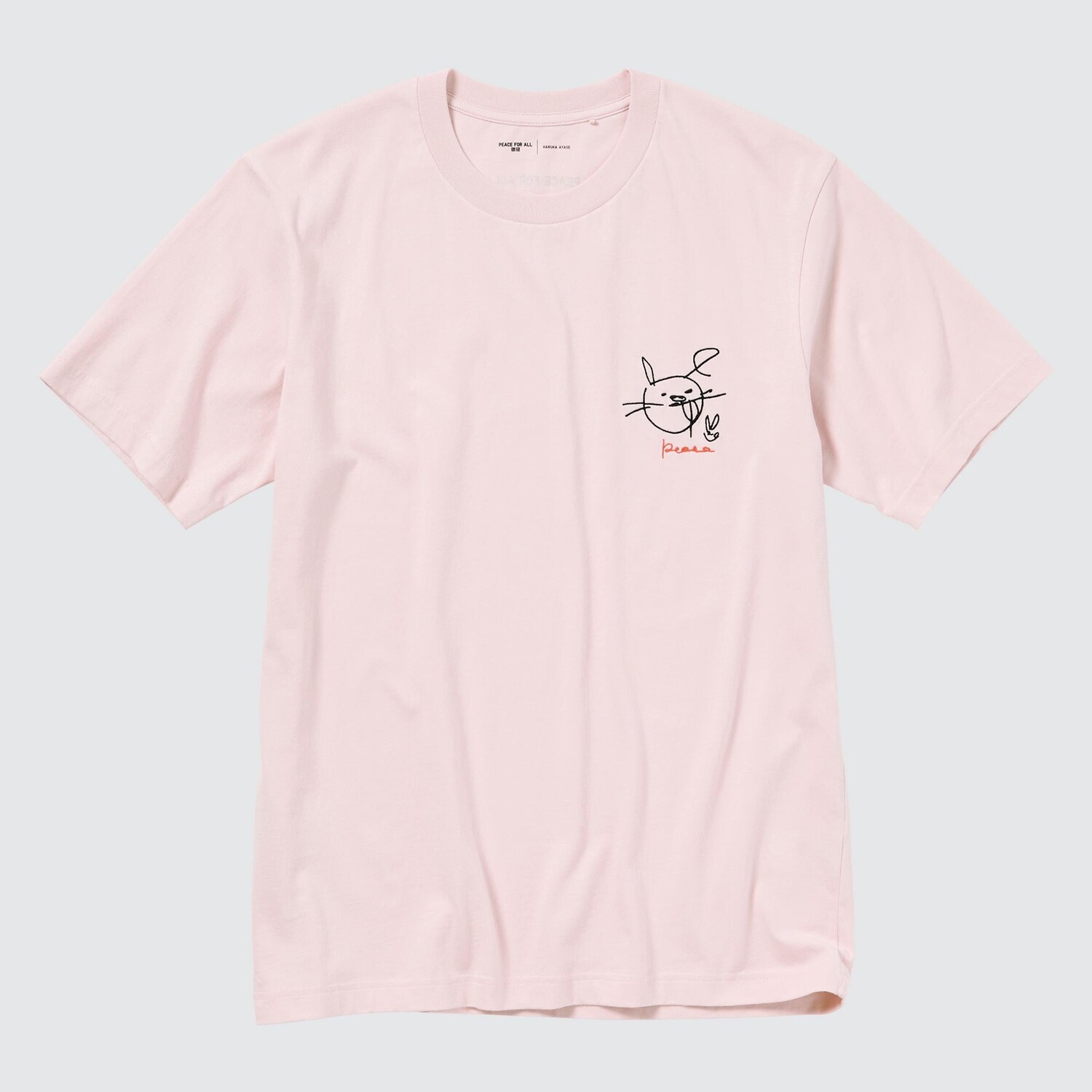 

Футболка Uniqlo Peace For All Haruka Ayase с коротким рукавом и рисунком, розовый