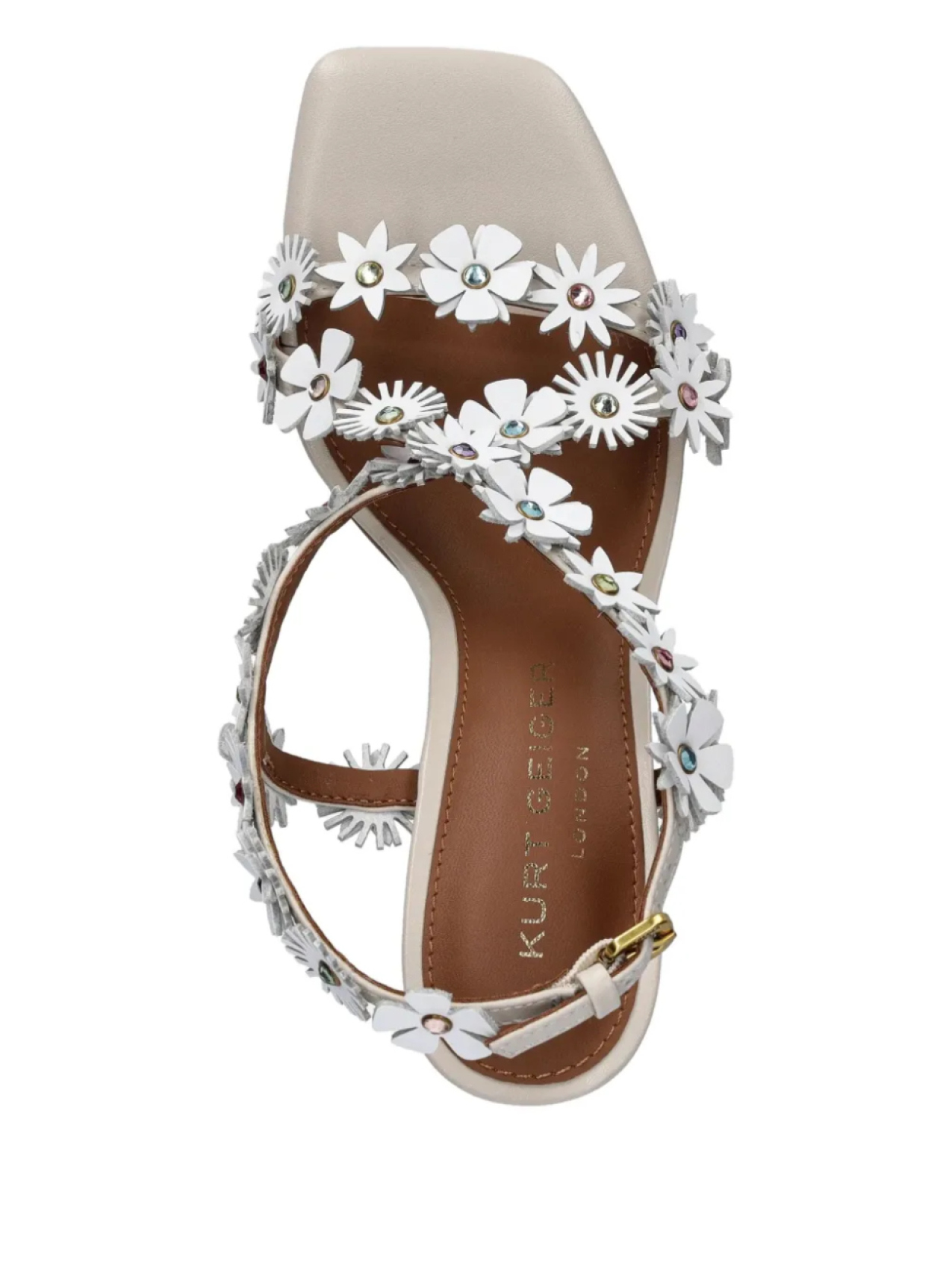 Туфли-лодочки с цветочной аппликацией Kurt Geiger London, белый — фото 4