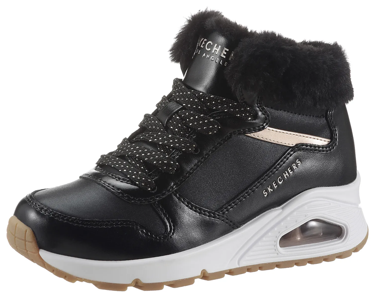 

Детские ботинки Skechers на шнуровке "UNO-COZY ON AIR" с пеной с эффектом памяти и воздушным охлаждением Skechers Kids, черный