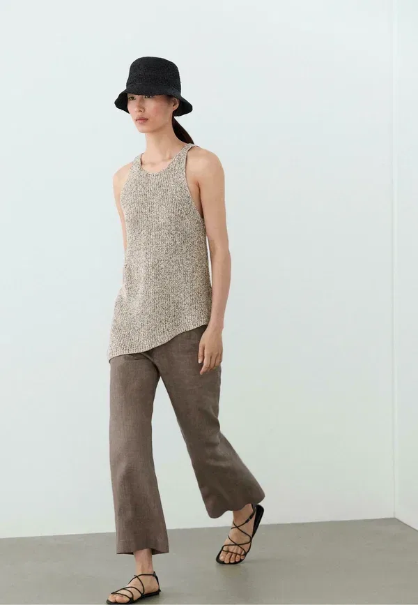 Брюки Massimo Dutti, коричневый меланж — фото 4