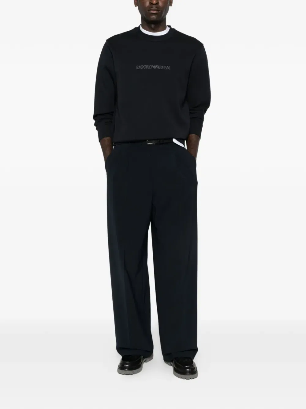 Хлопковая толстовка с логотипом Emporio Armani, черный — фото 2