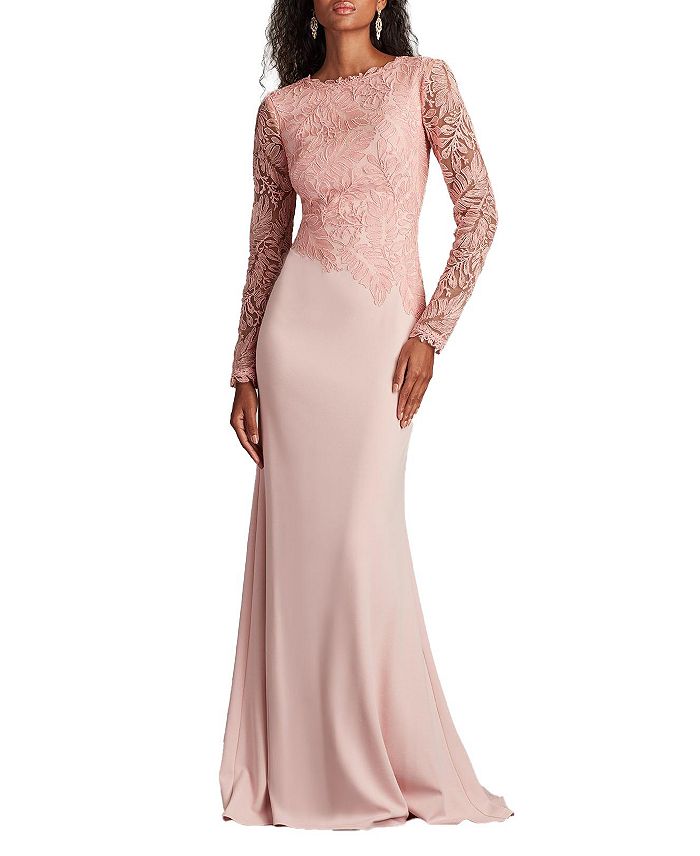 

Калисте Вышитое креповое платье Tadashi Shoji, розовый