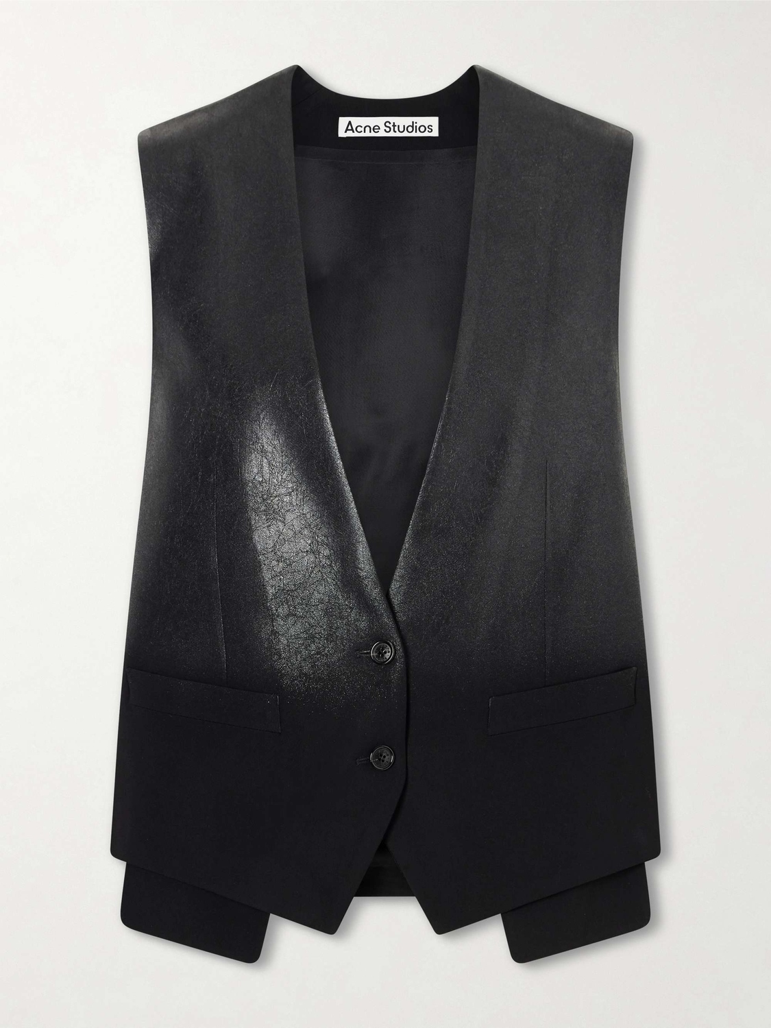 Жилет Acne Studios Degradé Coated-woven, черный