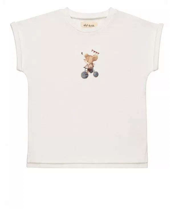 Детский комплект для мальчиков с принтом Playful Mouse Collection Ely'S & Co., Ivory Blue — фото 3