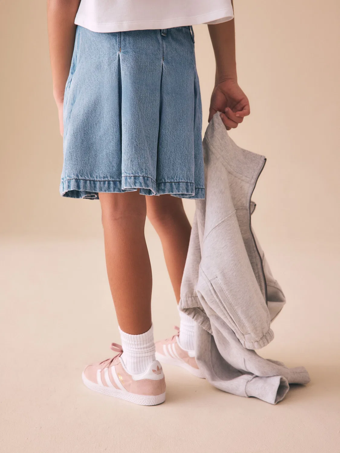 Юбка джинсовая плиссированная теннисная, Light Blue Denim — фото 4