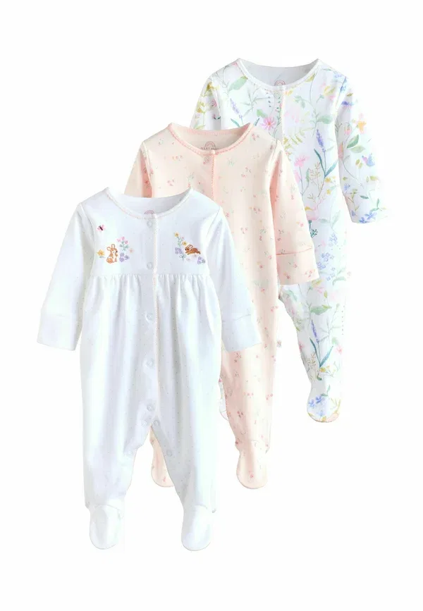 Комплект из 3 пижам, хлопок, Regular fit 3 pack sleep suit, Next, pink, розовый