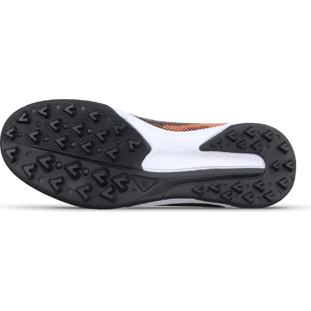 Детские футбольные бутсы для мальчиков на искусственном газоне с шнуровкой Black Orange M.P One — фото 4