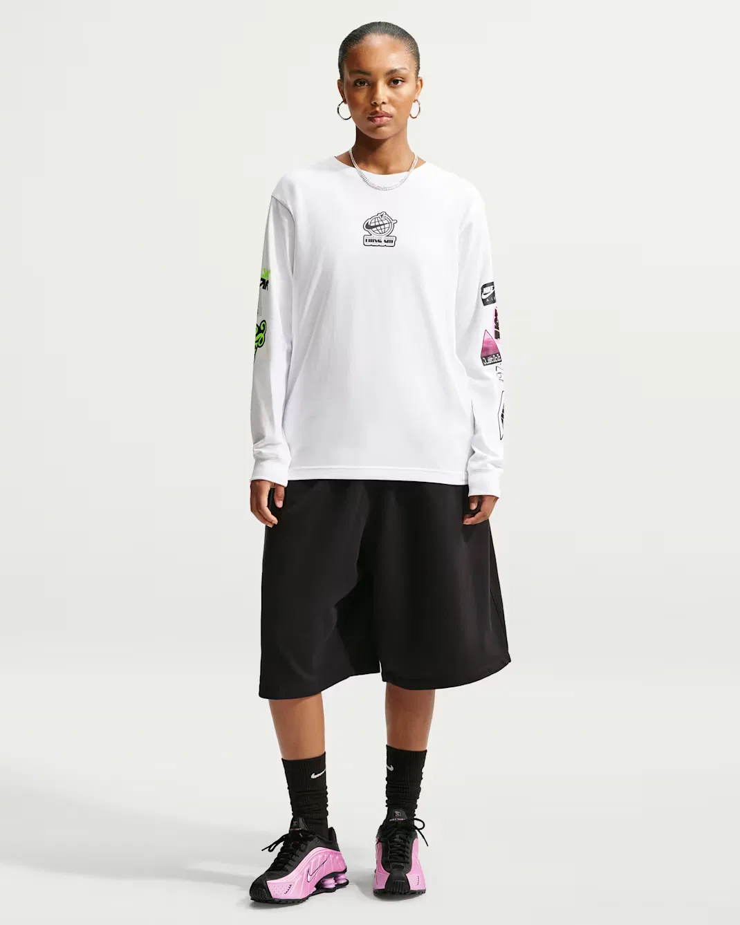 Женская футболка с длинными рукавами свободного кроя Nike Sportswear Classic, White — фото 4