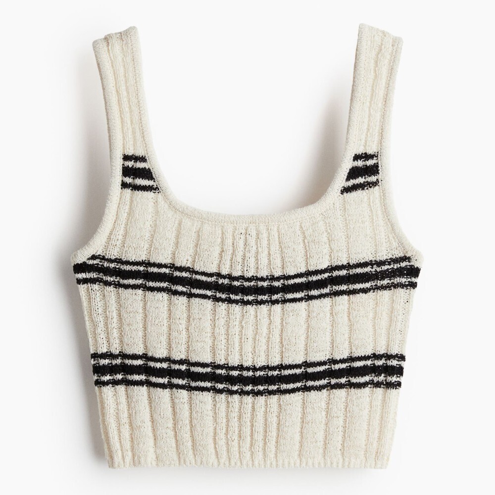 

Топ H&M Rib-knit Tank, кремовый