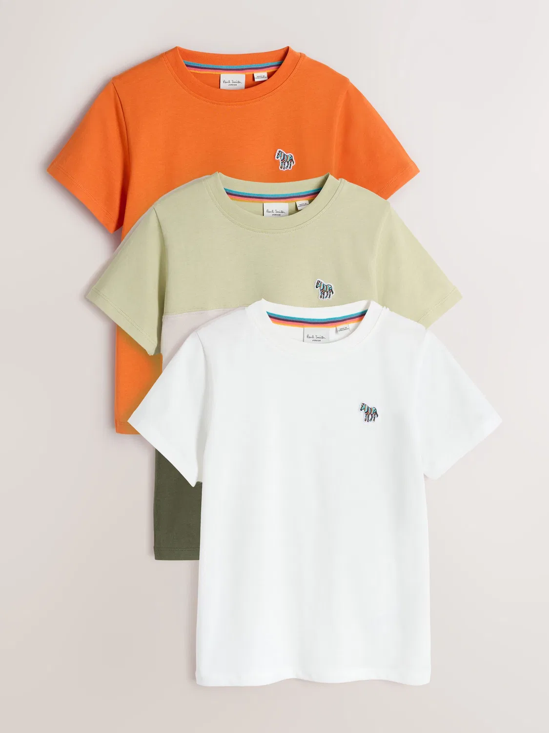 Футболки 3 шт., цветблок Paul Smith Junior, зеленый/оранжевый/белый