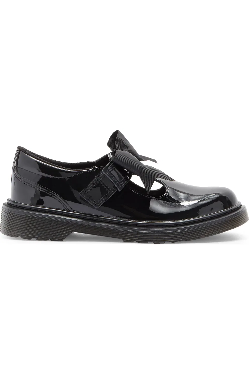 Детские туфли Dr. Martens Polley II T-Strap с бантом, черный — фото 3