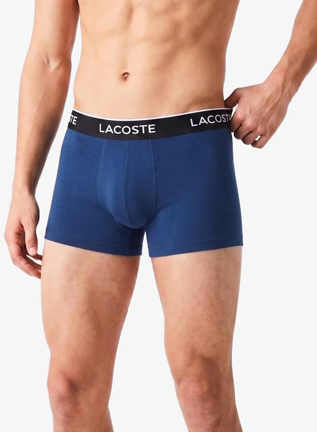 Трусы-боксеры эластичные комплект из 3 штук Lacoste, темно-синий — фото 3